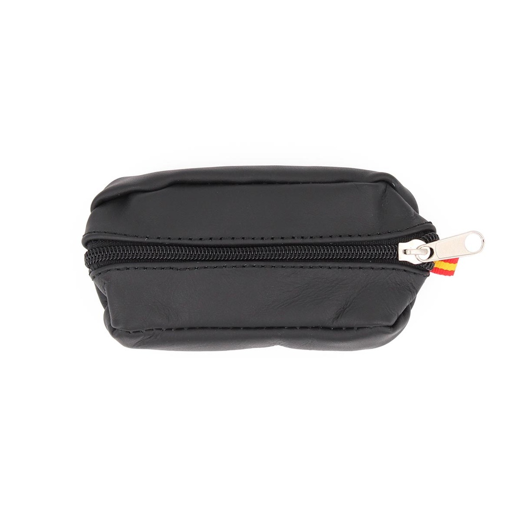 MONEDERO BORGOÑA PIEL PEQ. DOBLE CREMALLERA NEGRO