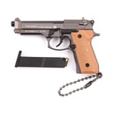 LLAVERO PISTOLA B92F 7,5 CM NEGRO/MARRON
