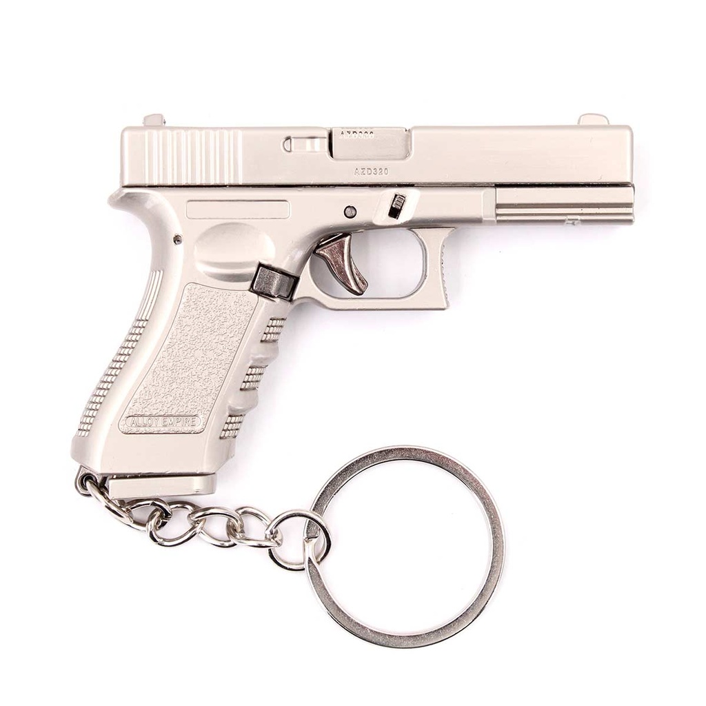 LLAVERO PISTOLA G17 7 CM PLATA