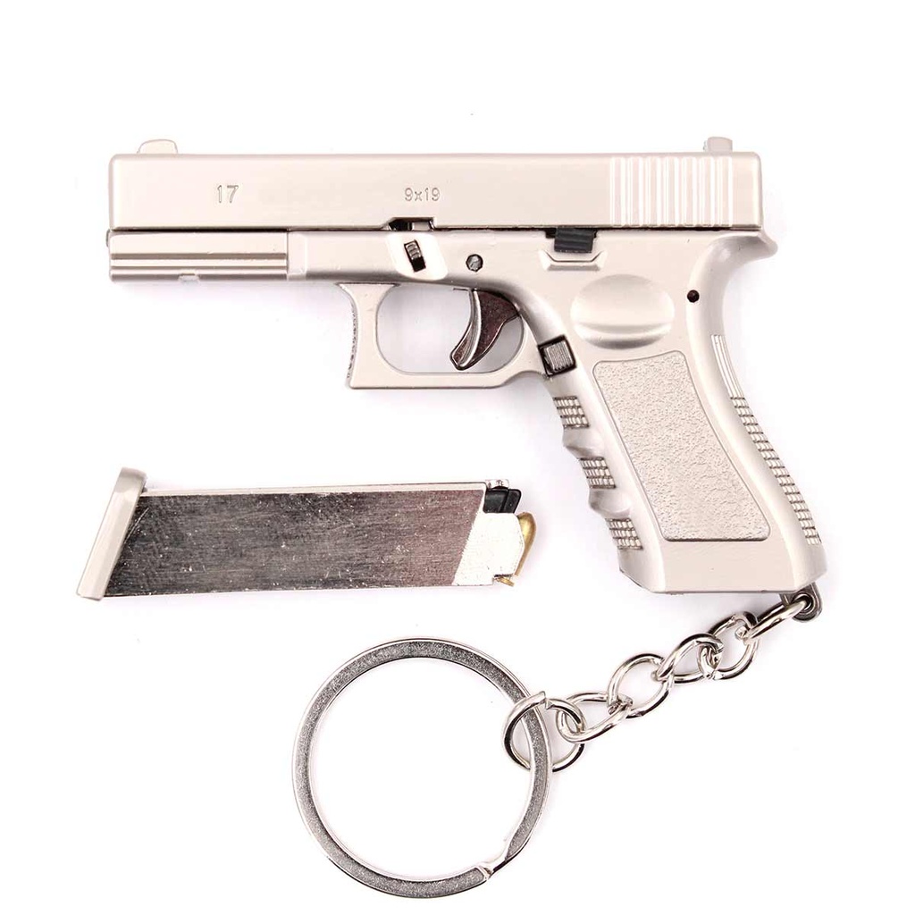 LLAVERO PISTOLA G17 7 CM PLATA