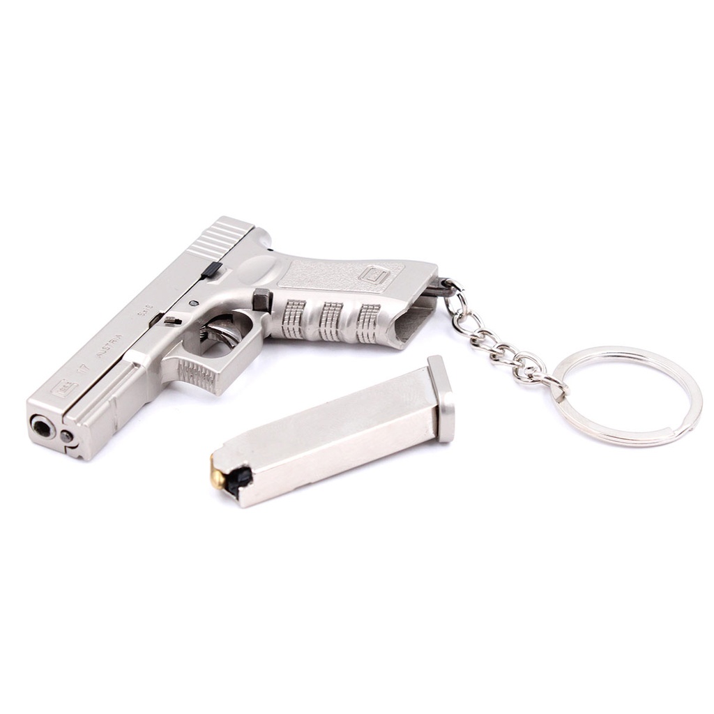 LLAVERO PISTOLA G17 7 CM PLATA