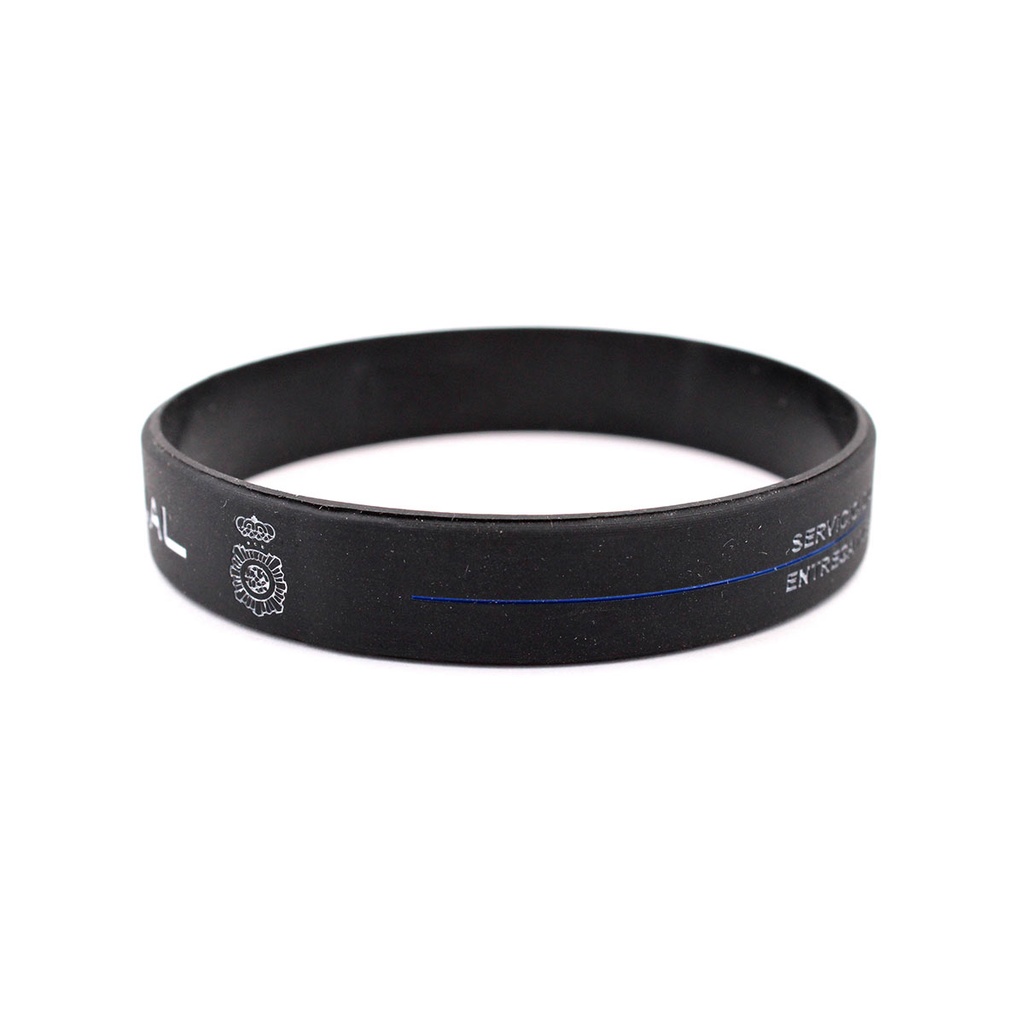 PULSERA IMMORTAL PVC POLICIA NACIONAL NEGRA
