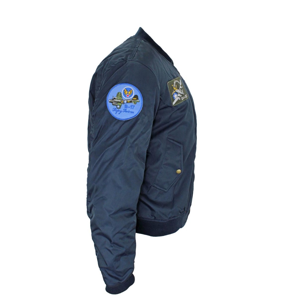 CAZADORA BOMBER IMMORTAL PARCHES MARINO