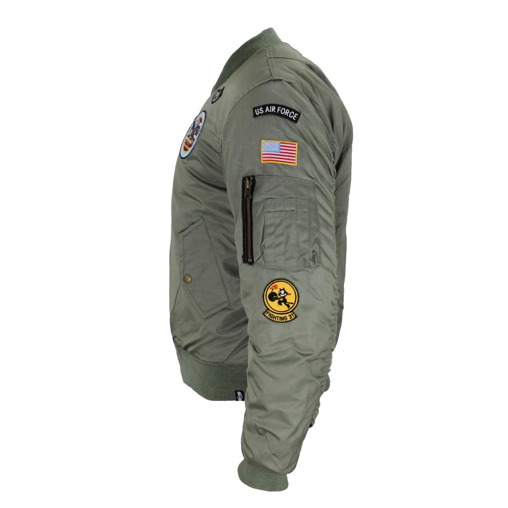 CAZADORA BOMBER IMMORTAL PARCHES VERDE