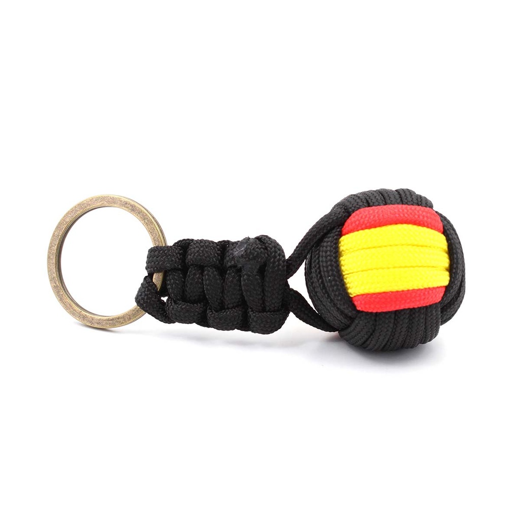 LLAVERO BOLA IMMORTAL PARACORD BANDERA ESPAÑA NEGRO