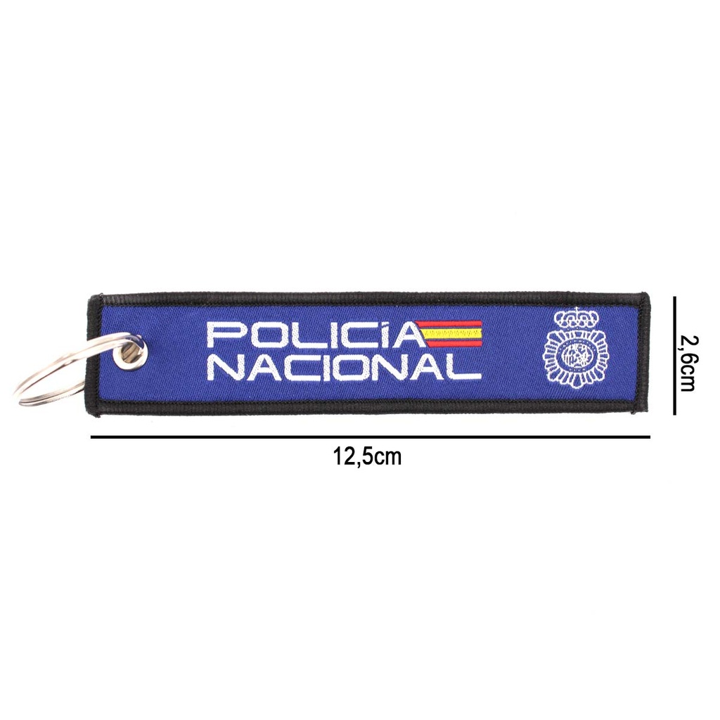 LLAVERO CINTA RECTANGULAR IMMORTAL POLICIA NACIONAL NEGRO/MARINO