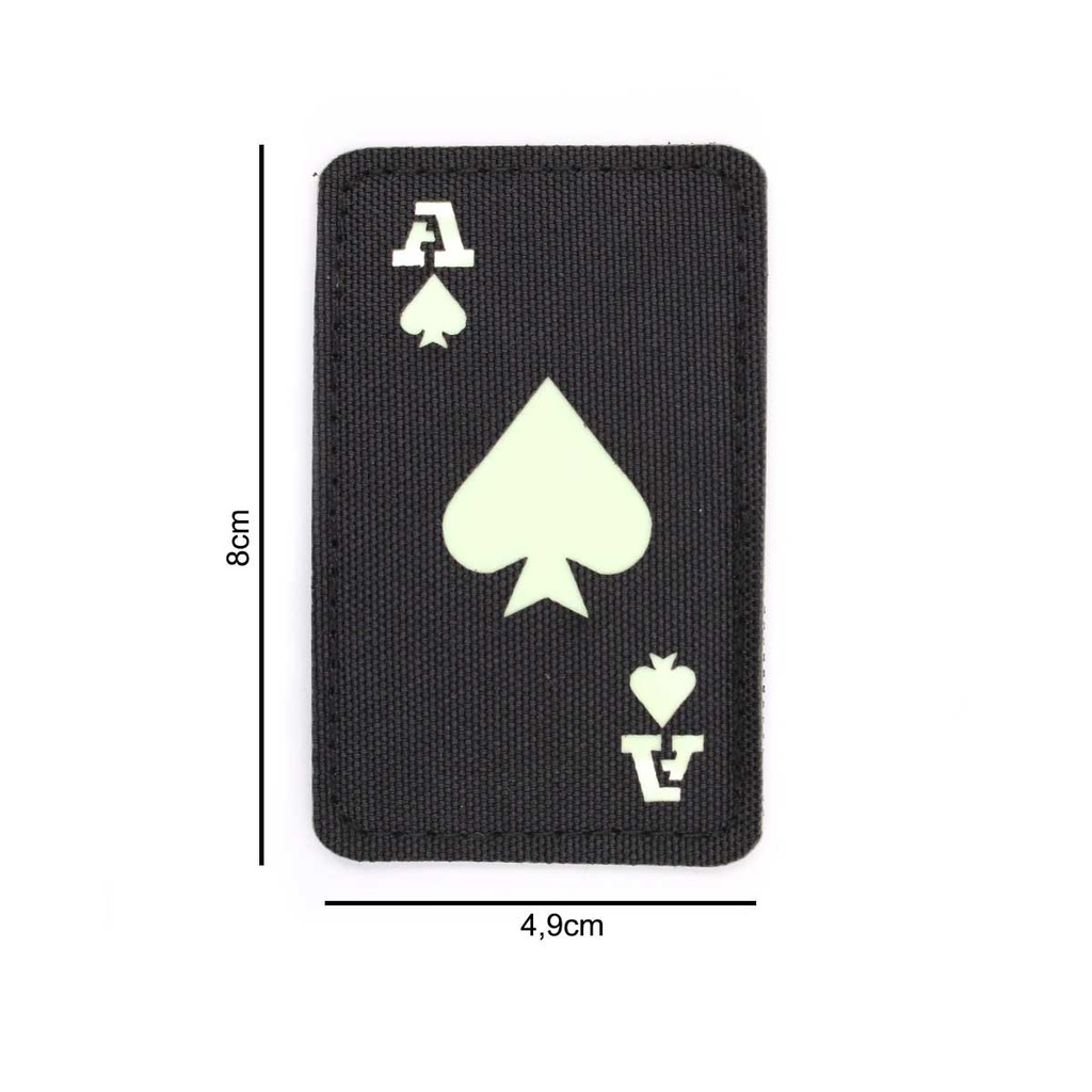 PARCHE IMMORTAL CARTA AS DE PICA FLUORESCENTE NEGRO