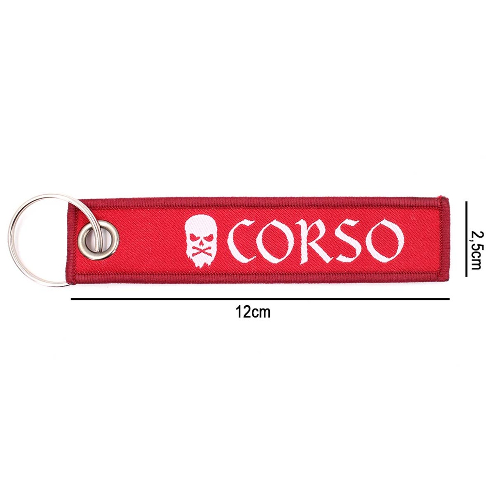 LLAVERO CORSO CINTA RECTANGULAR ROJO