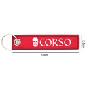 LLAVERO CORSO CINTA RECTANGULAR ROJO