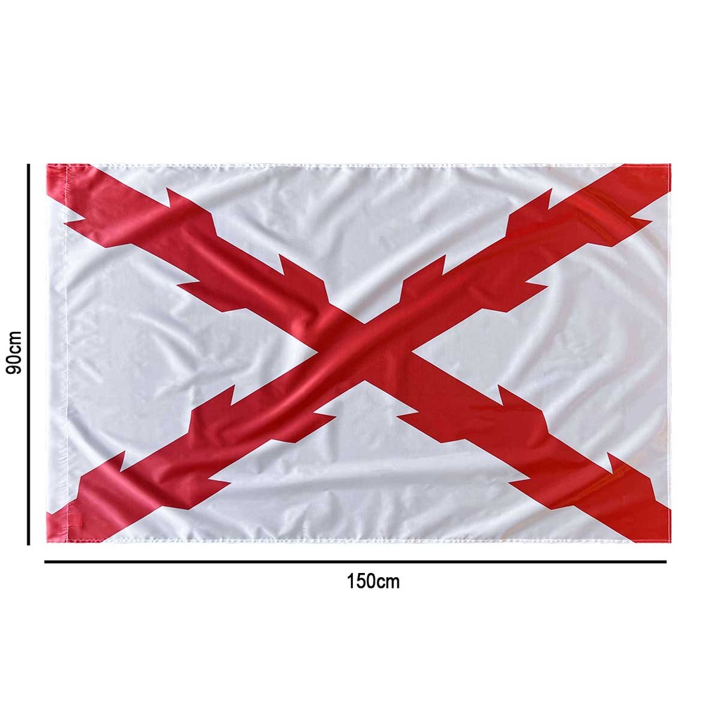 BANDERA BORGOÑA IMMORTAL RASO 150 X 90 BLANCA/ROJA