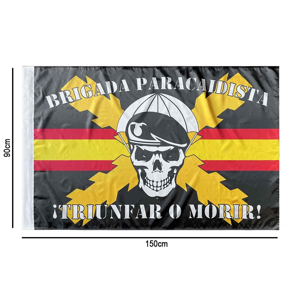 BANDERA BRIPAC CALAVERA IMMORTAL RASO 150 X 90 NEGRA