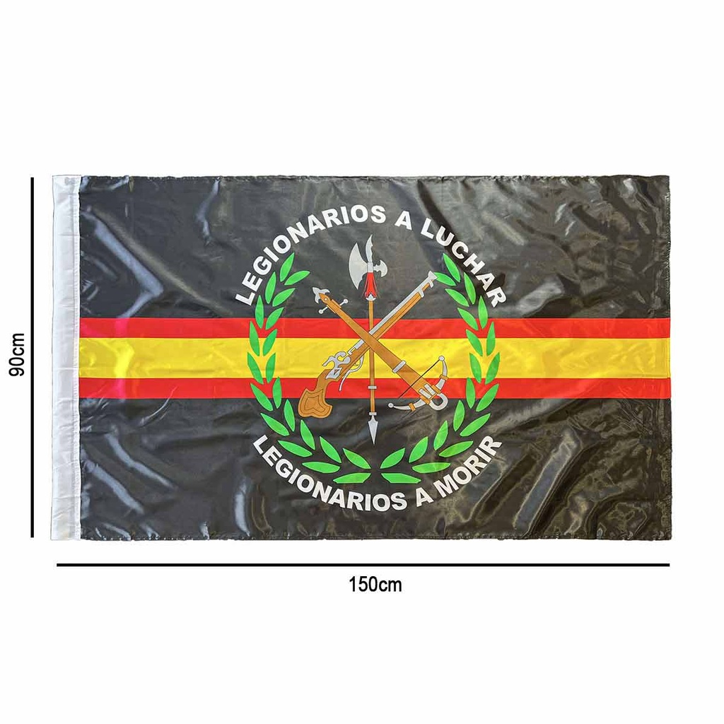 BANDERA LEGIONARIOS A LUCHAR IMMORTAL RASO 150 X 90 NEGRA