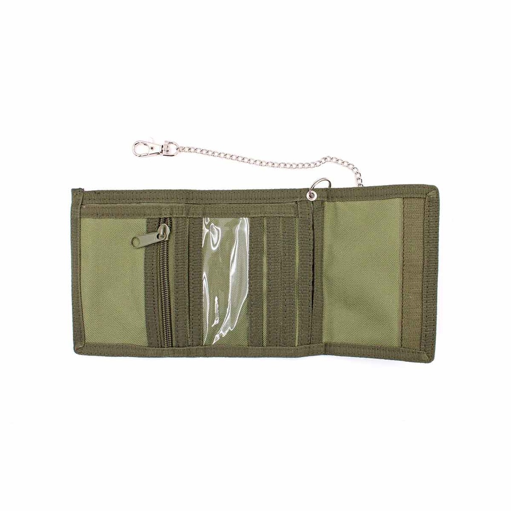 CARTERA IMMORTAL NYLON C/CADENA VERDE