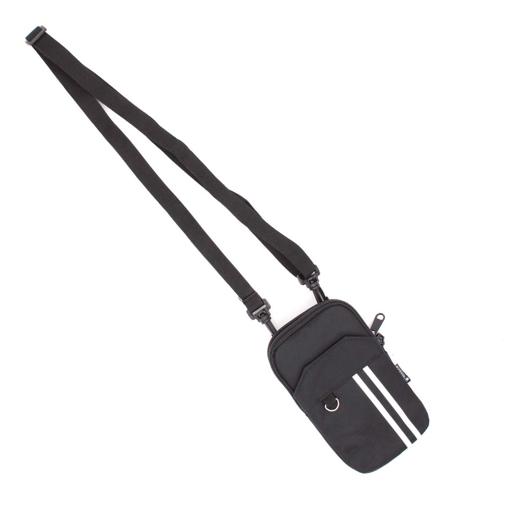 BOLSO IMMORTAL 2 RAYAS BOLSILLO MOVIL DELANTERO NEGRO