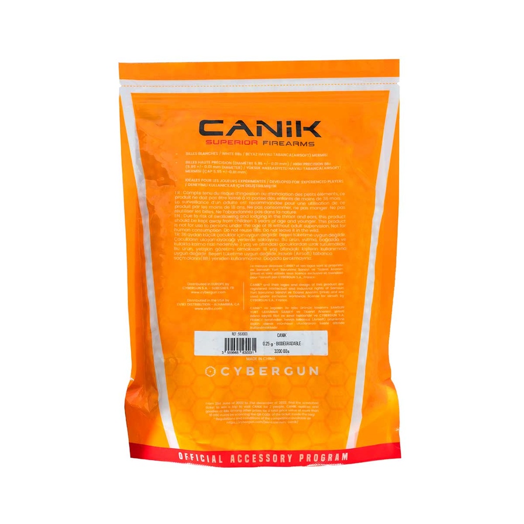BOLAS CANIK BIO 0.20G 3200RDS BLANCA