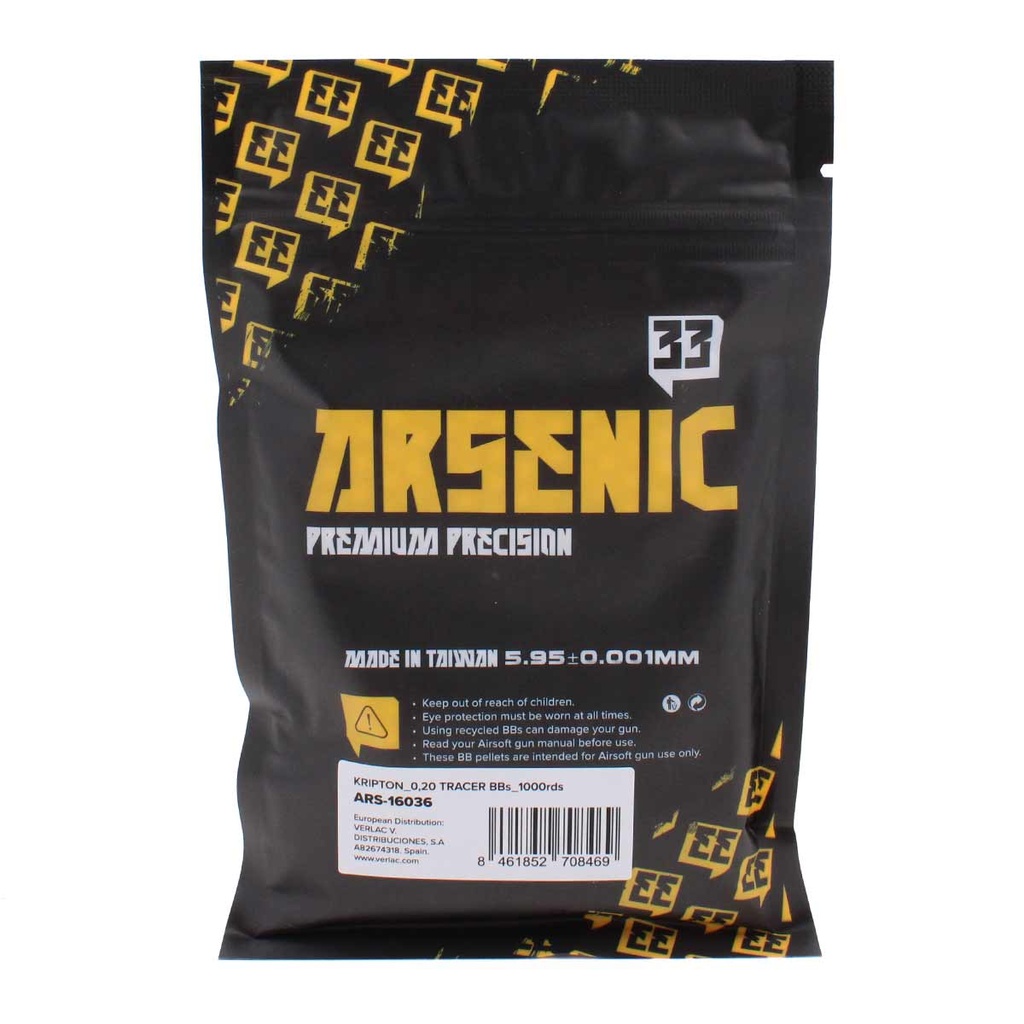 BOLAS ARSENIC KRIPTON TRAZADORA 0.20G 1000RDS VERDE