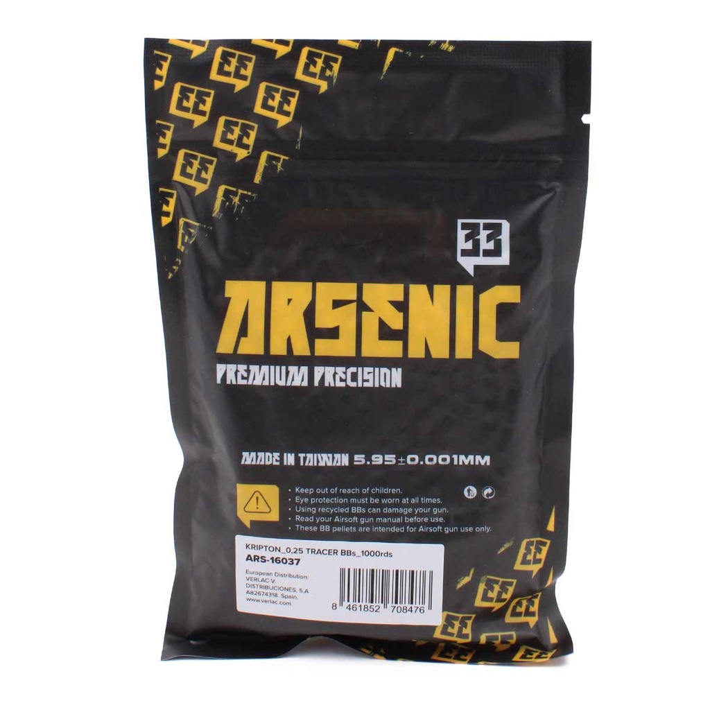 BOLAS ARSENIC KRIPTON TRAZADORA 0.25G 1000RDS VERDE