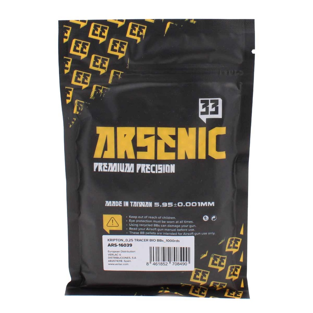 BOLAS ARSENIC KRIPTON BIO TRAZADORA 0.25G 1000RDS VERDE