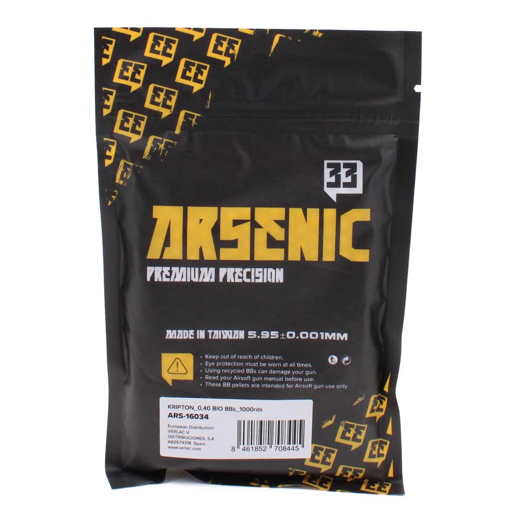 BOLAS ARSENIC KRIPTON BIO 0.40G 1000RDS BLANCA