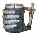 TAZA RESINA ARMADURA XL COTAS GRIS