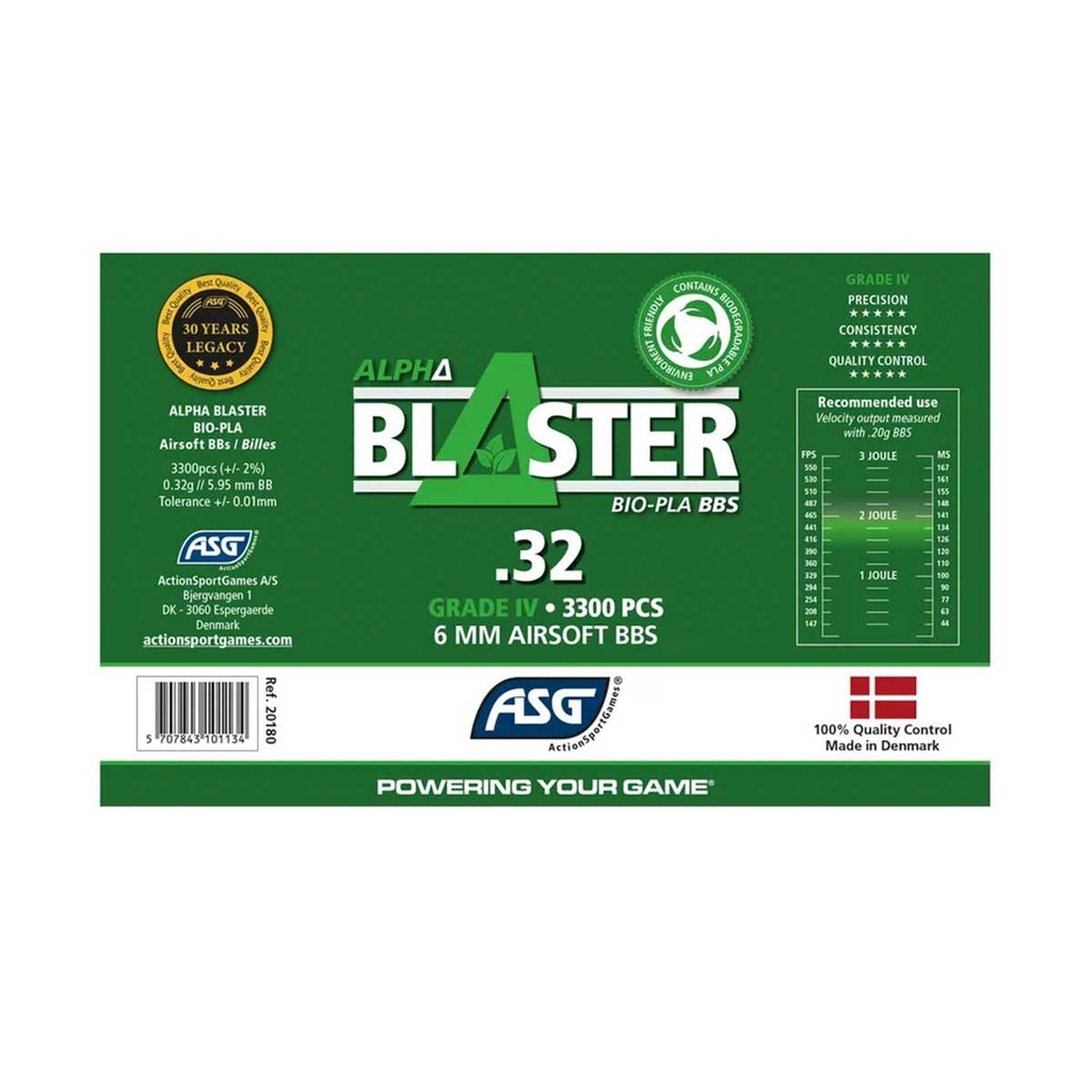 BOLAS BLASTER BIO 0.32G 3300RDS BLANCA