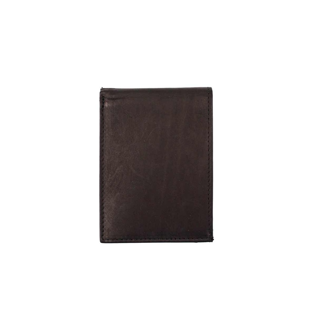 CARTERA PIEL BILLETERO DOBLE COMPARTIMENTO PEQUEÑA NEGRA