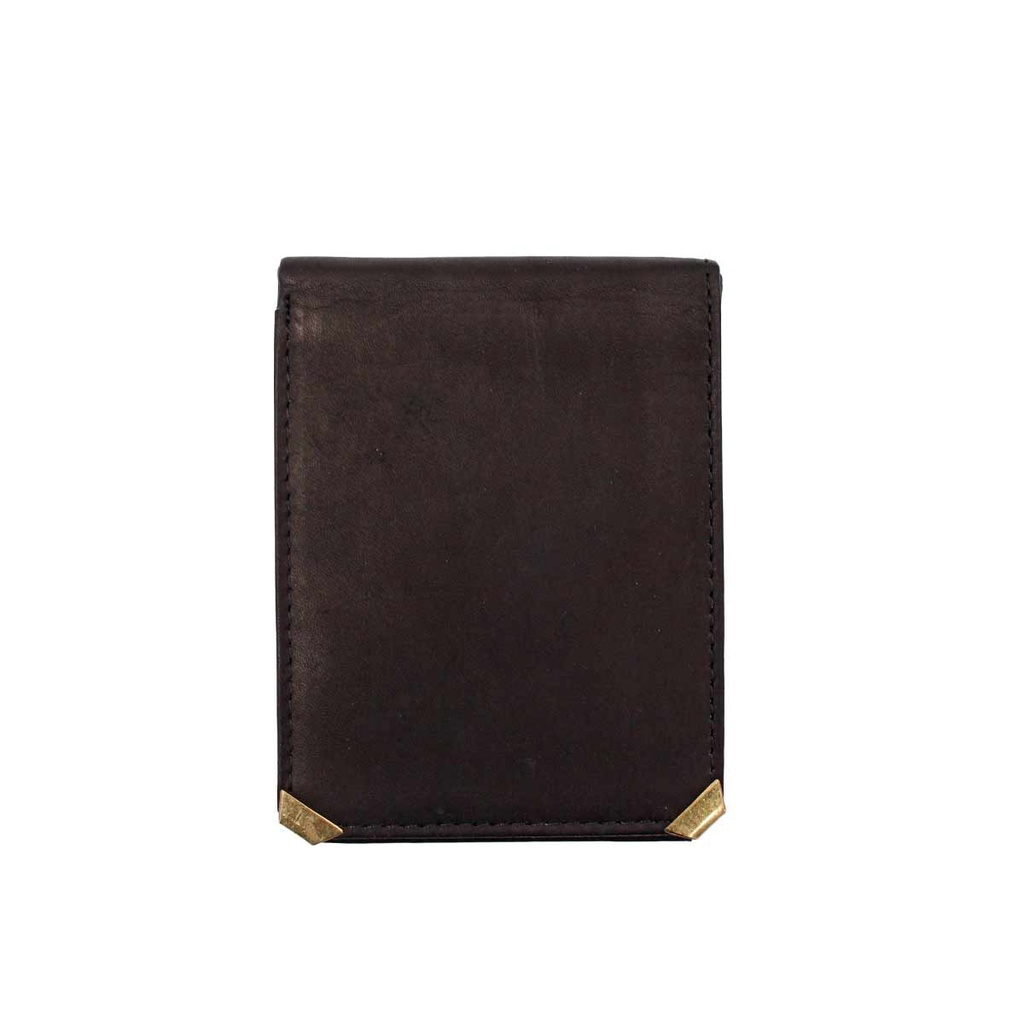 CARTERA PIEL BILLETERO REFUERZO DORADO NEGRA