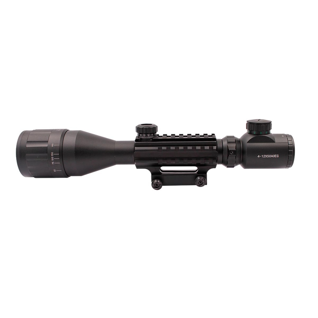 VISOR ARSENIC ARGON 4-12X50 AOEG CON RAILES NEGRO