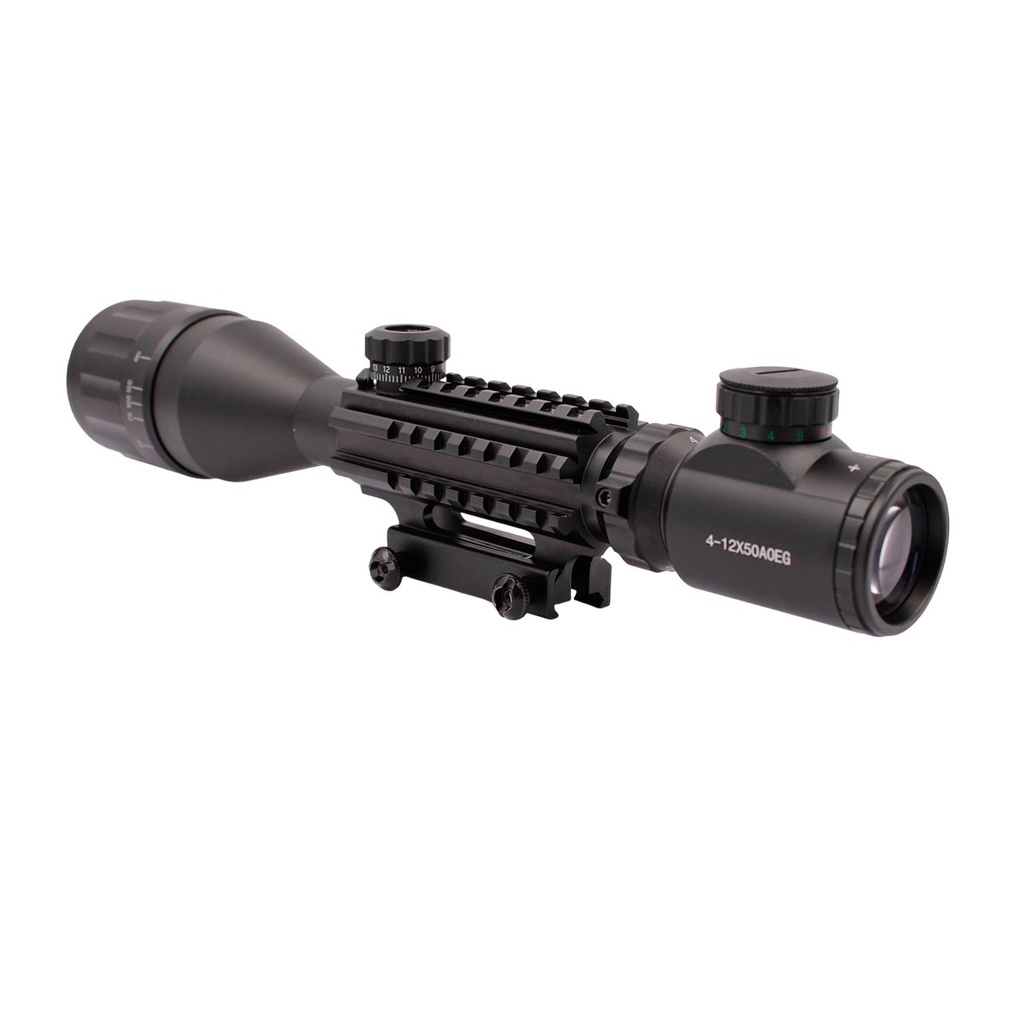 VISOR ARSENIC ARGON 4-12X50 AOEG CON RAILES NEGRO
