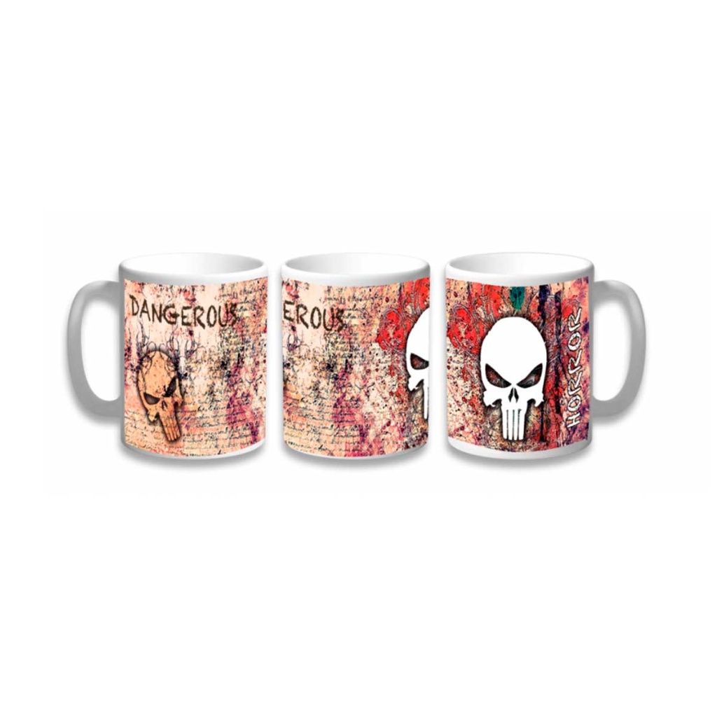 TAZA CERAMICA PUNISHER BLANCA