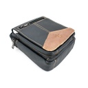 BOLSO CUERO GENUINE TAPA LARGA PEQ. NEGRO-MARRON