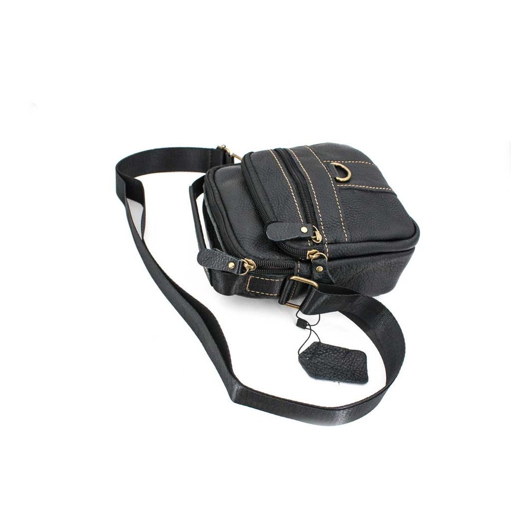 BOLSO NEGRO CUERO DISPEL CREMALLERA ANILLA NEGRO