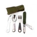 CUBIERTO MILITAR NAVAJA Y CUCHILLO C/FUNDA NYLON VERDE