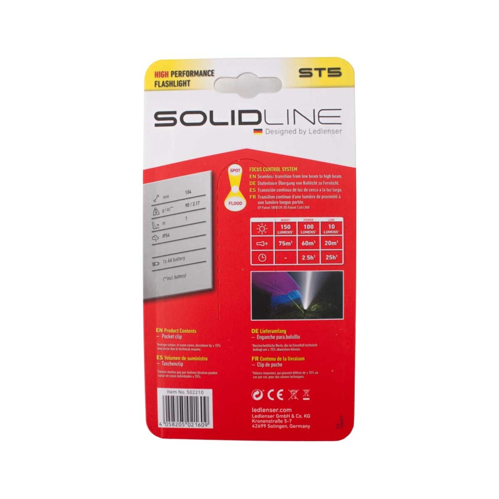 LINTERNA SOLIDLINE ST5 NEGRA