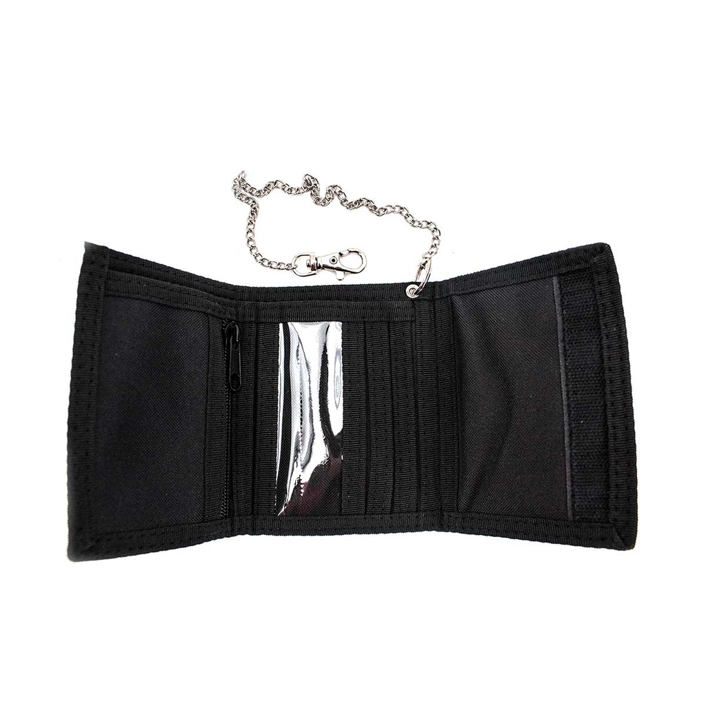 CARTERA NYLON C/CADENA MILTEC NEGRA