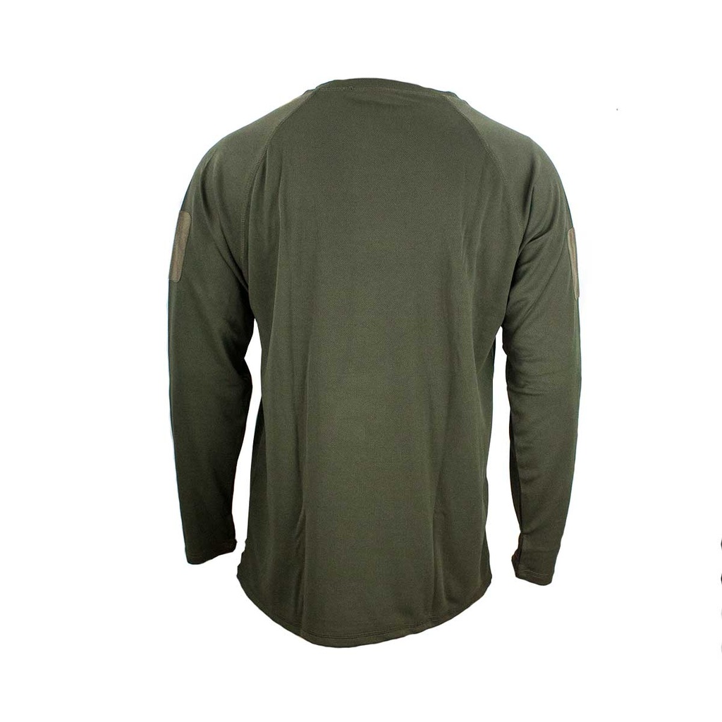 CAMISETA TACTICA MILTEC DRY M/LARGA VELCRO VERDE