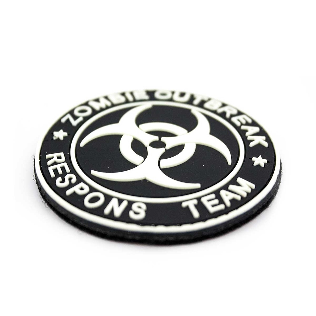PARCHE PVC 3D ZOMBIE OUTBREAK REDONDO NEGRO-BLANCO