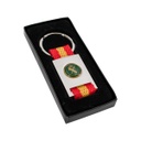 LLAVERO CUADRADO BANDERA ESPAÑA  GUARDIA CIVIL PLATA
