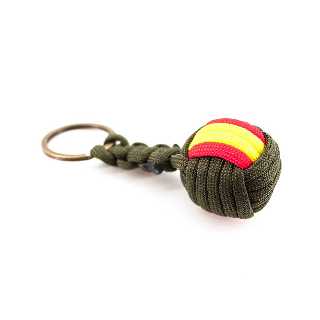 LLAVERO BOLA GR. PARACORD BANDERA ESPAÑA VERDE