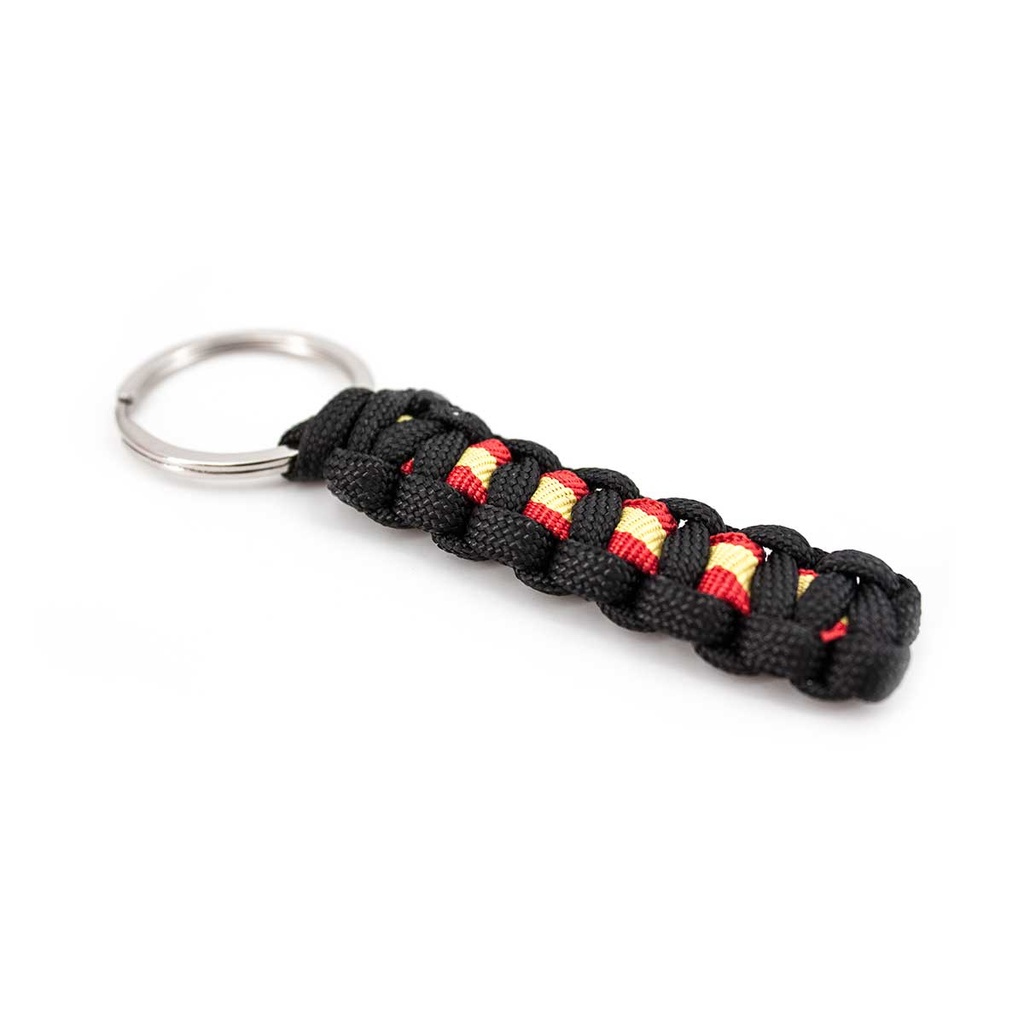 LLAVERO PARACORD BANDERA ESPAÑA NEGRO