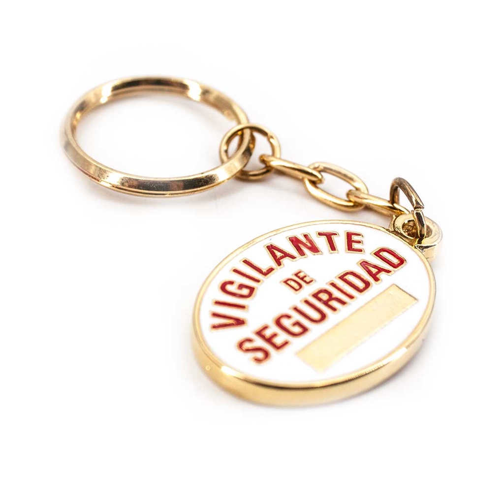 LLAVERO VIGILANTE DE SEGURIDAD BLANCO-ROJO