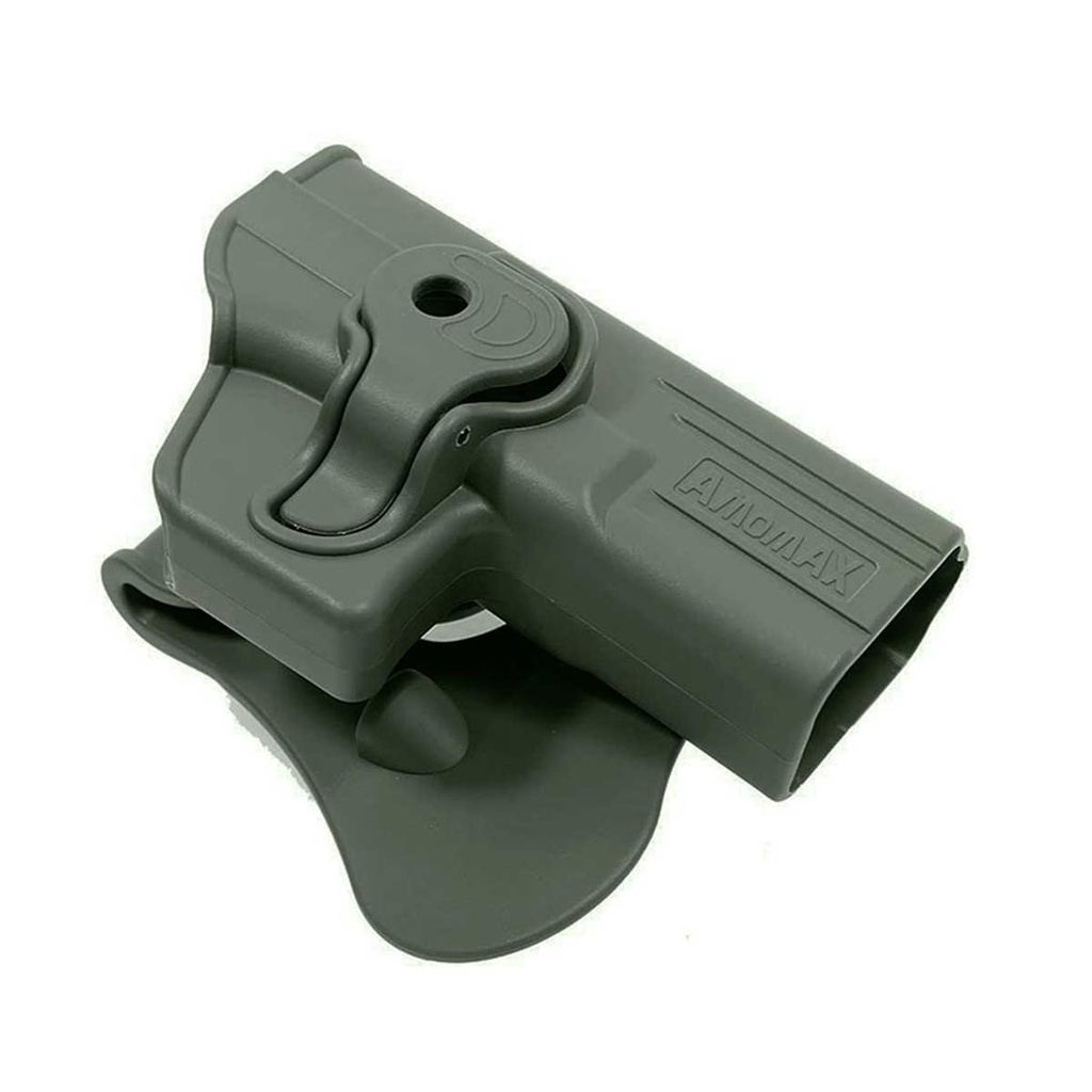 FUNDA PISTOLA RIGIDA AMOMAX GLOCK VERDE