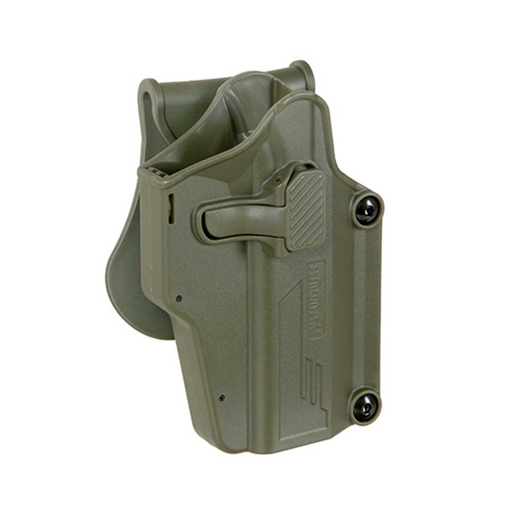 FUNDA PISTOLA RIGIDA AMOMAX  UNIVERSAL AM-UH VERDE