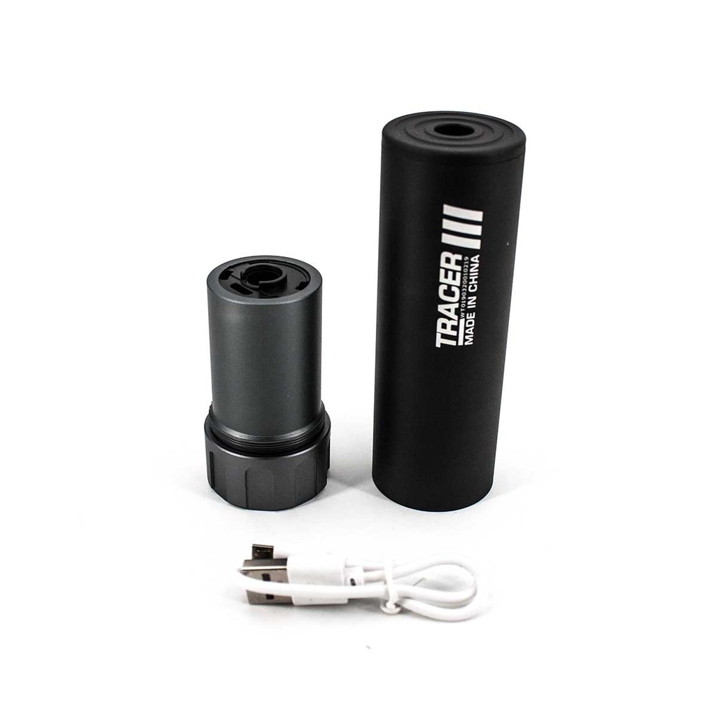 SILENCIADOR TRAZADOR MEDIANO 13.2CM/14MM CCW NEGRO