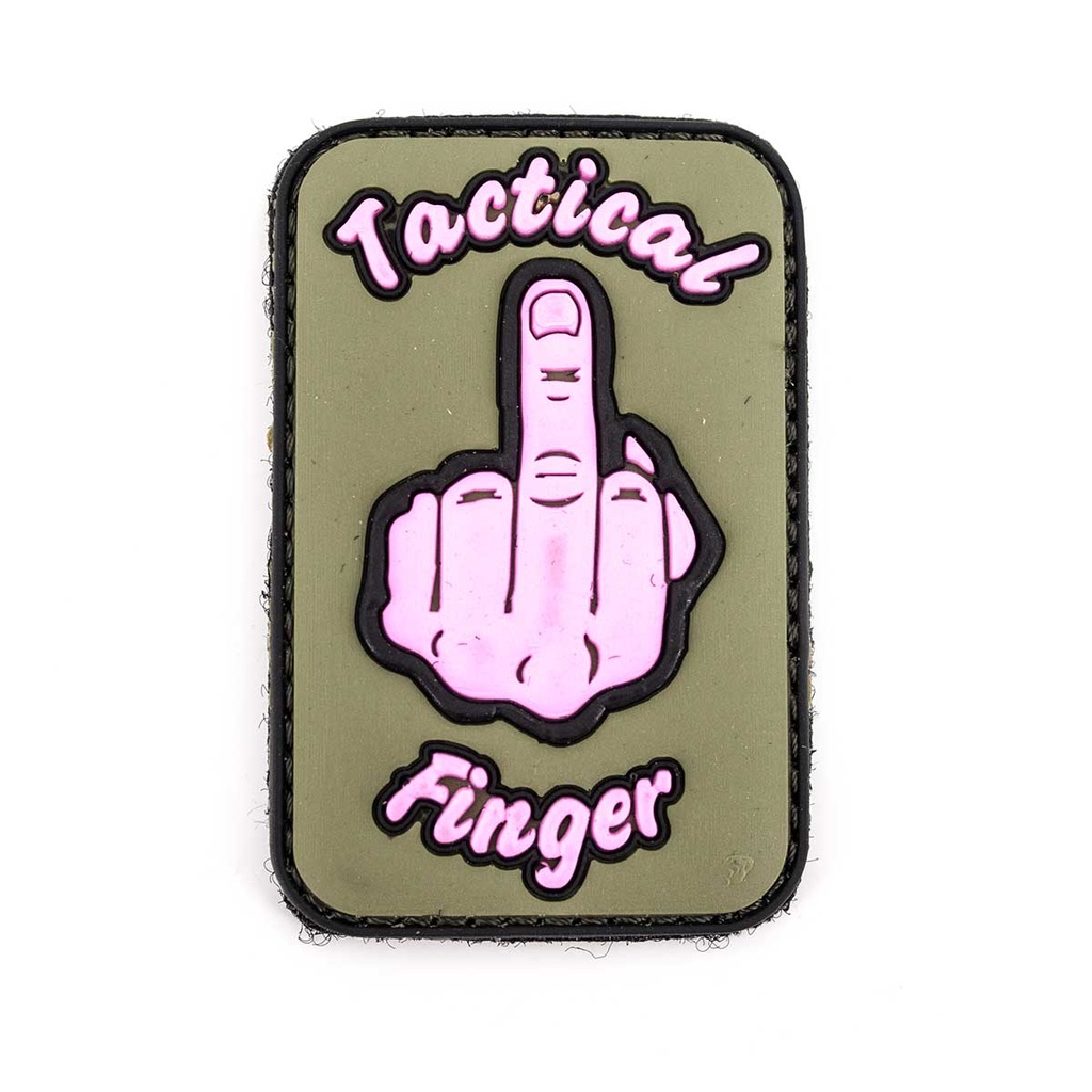 PARCHE PVC 3D TACTICAL FINGER DEDO VERDE-ROSA