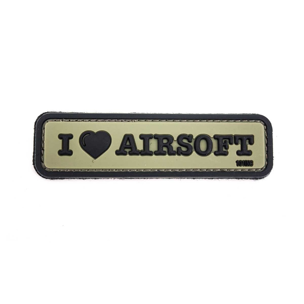 PARCHE PVC 3D I LOVE AIRSOFT VERDE