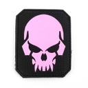 PARCHE PVC 3D CALAVERA PIRATA SKULL ROSA