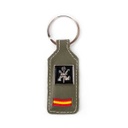 LLAVERO CUERO ESPAÑA LEGION CHAPA RECTANGULAR VERDE