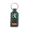 LLAVERO CUERO ESPAÑA GUARDIA CIVIL CHAPA RECTANGULAR VERDE