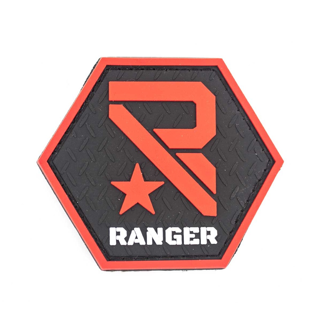 PARCHE PVC RANGER NEGRO-ROJO